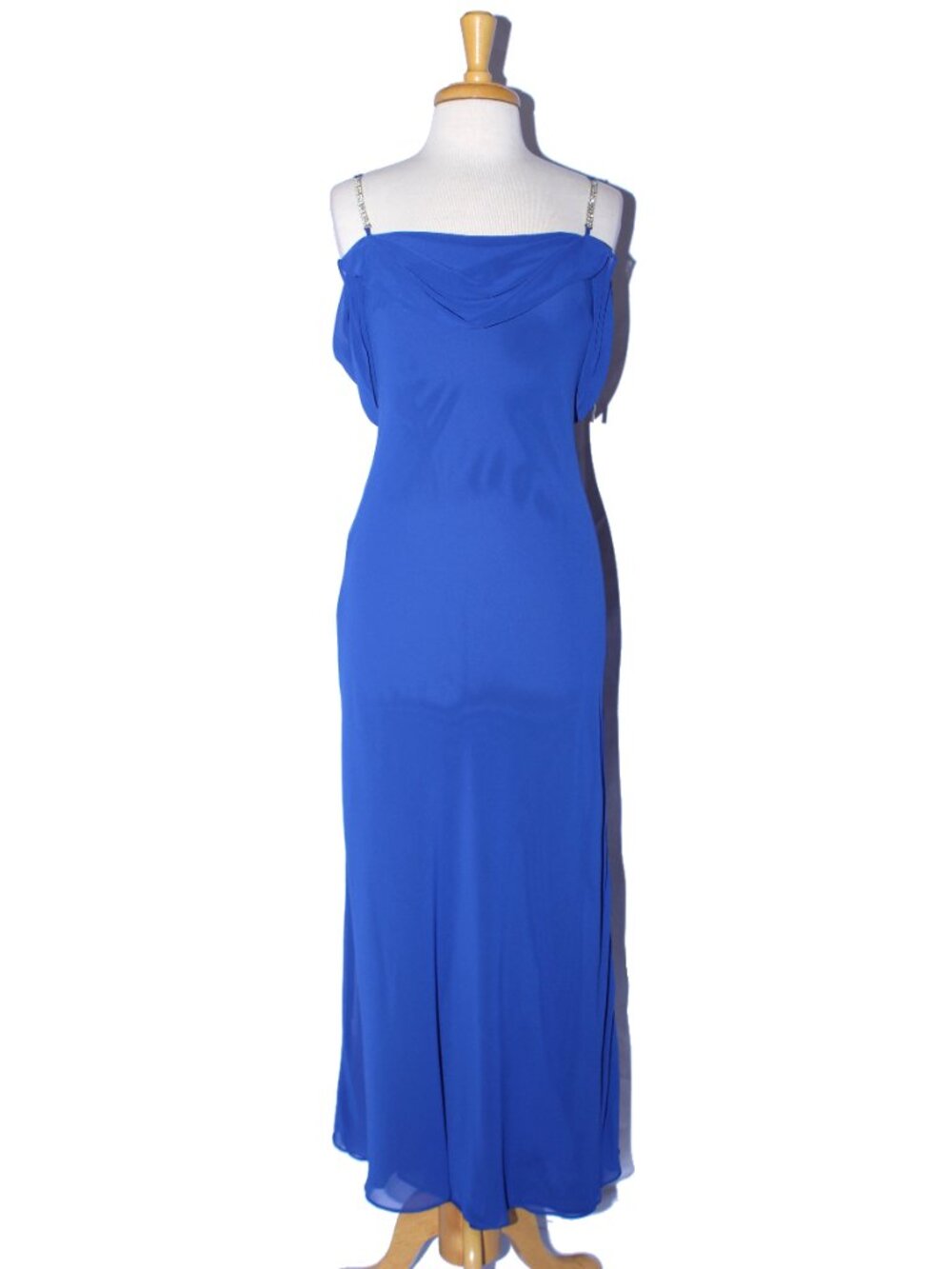 Polka #4023 Double Layer Chiffon Formal Or Evening Gown-Size S-ROYAL BLUE-NWT